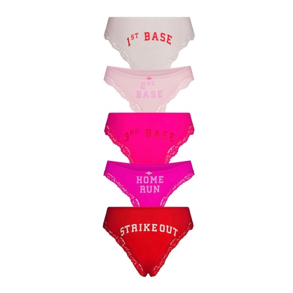 SKIMS Home Run Multi Lace Thong & Bikini Set 5-Pack NWT Size Large - Picture 1 of 7